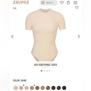 NWT Skims Fits Everybody T Shirt Bodysuit -Size Large -Sand